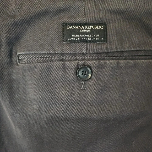 Banana Republic Chino Pants Charcoal Gray Fulton Skinny Fit Size 33 x 32 - Picture 6 of 12